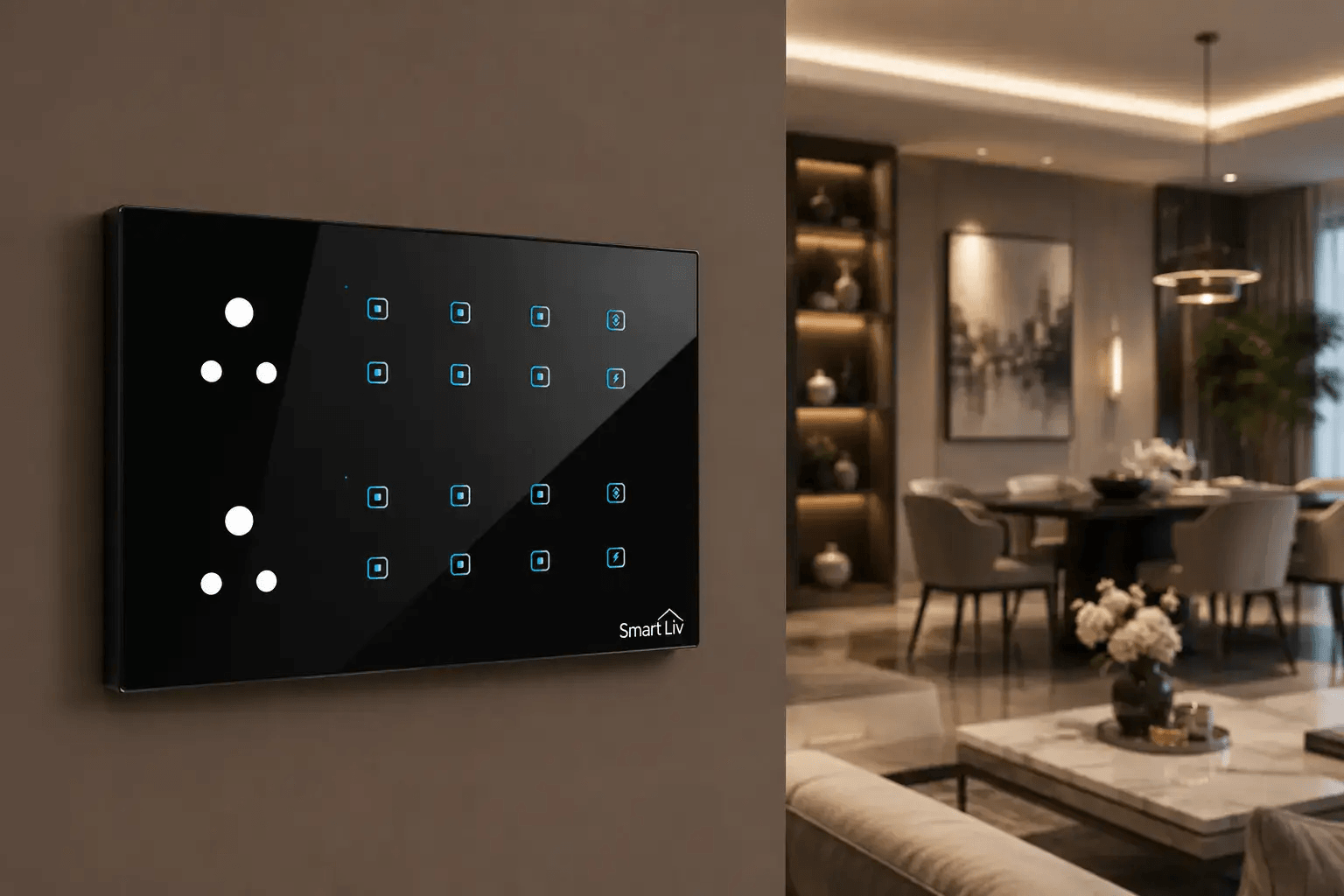 2-Gang Touch Switch - SmartLiv premium smart home product