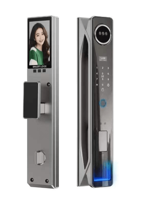 Face + Fingerprint Smart Door Lock - Black colour